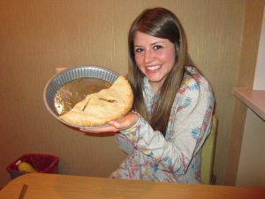 I had to stay at the assistants apartment (the were obviously not there during sister conference and elder Morgan had made us a yummy apple pie!